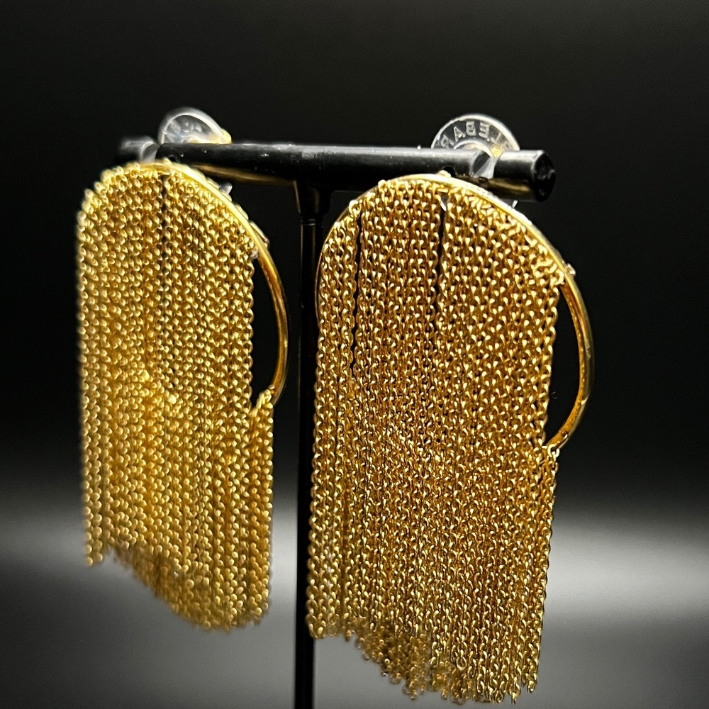 Gold Chain Front Loop Earrings